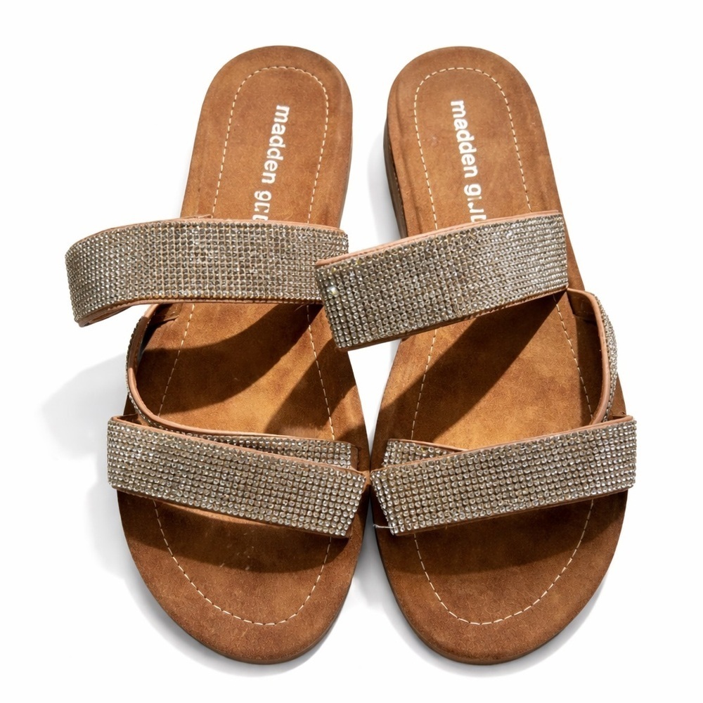 ☀️Madden Girl - Adult Brown Sandals with Silver Accents-size 8 - Picture 5 of 5